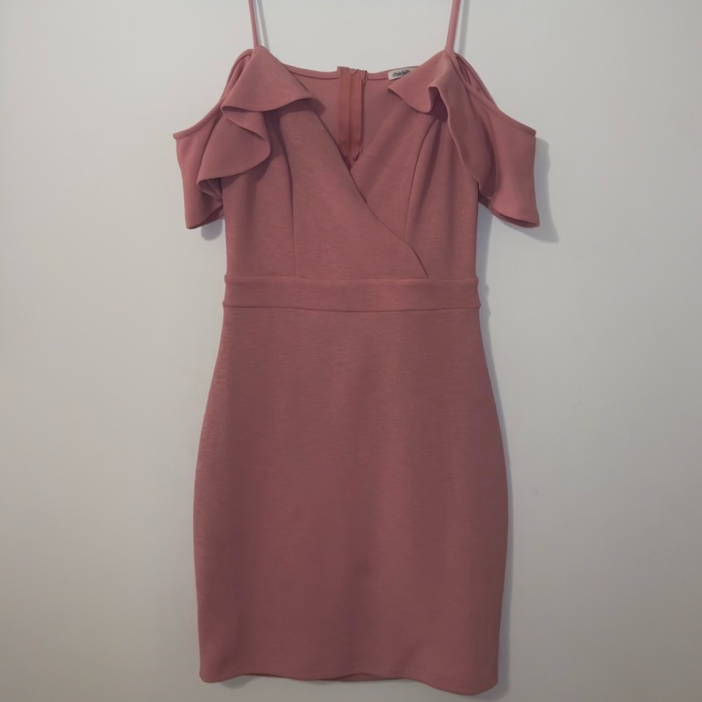 Charlotte Russe Pink Mini Off the Shoulder Dress